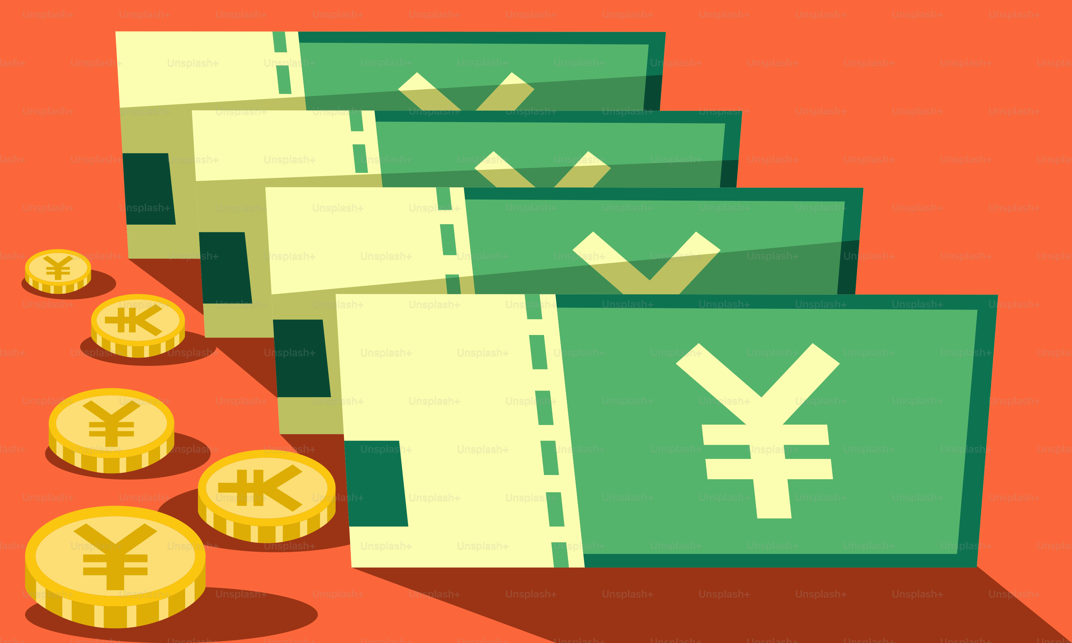 Ein Geldhaufen auf einem Tisch