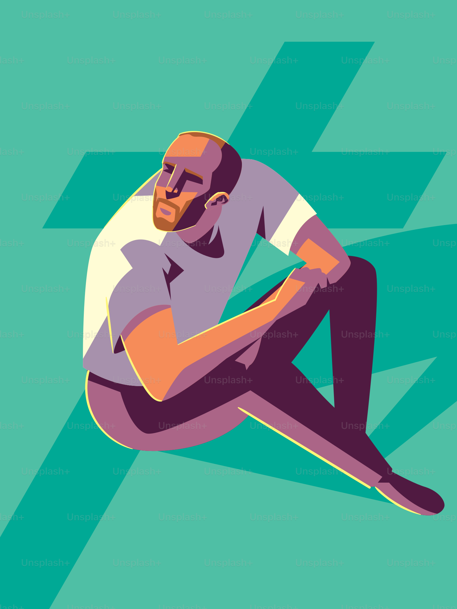 A man sitting on the ground with his legs crossed