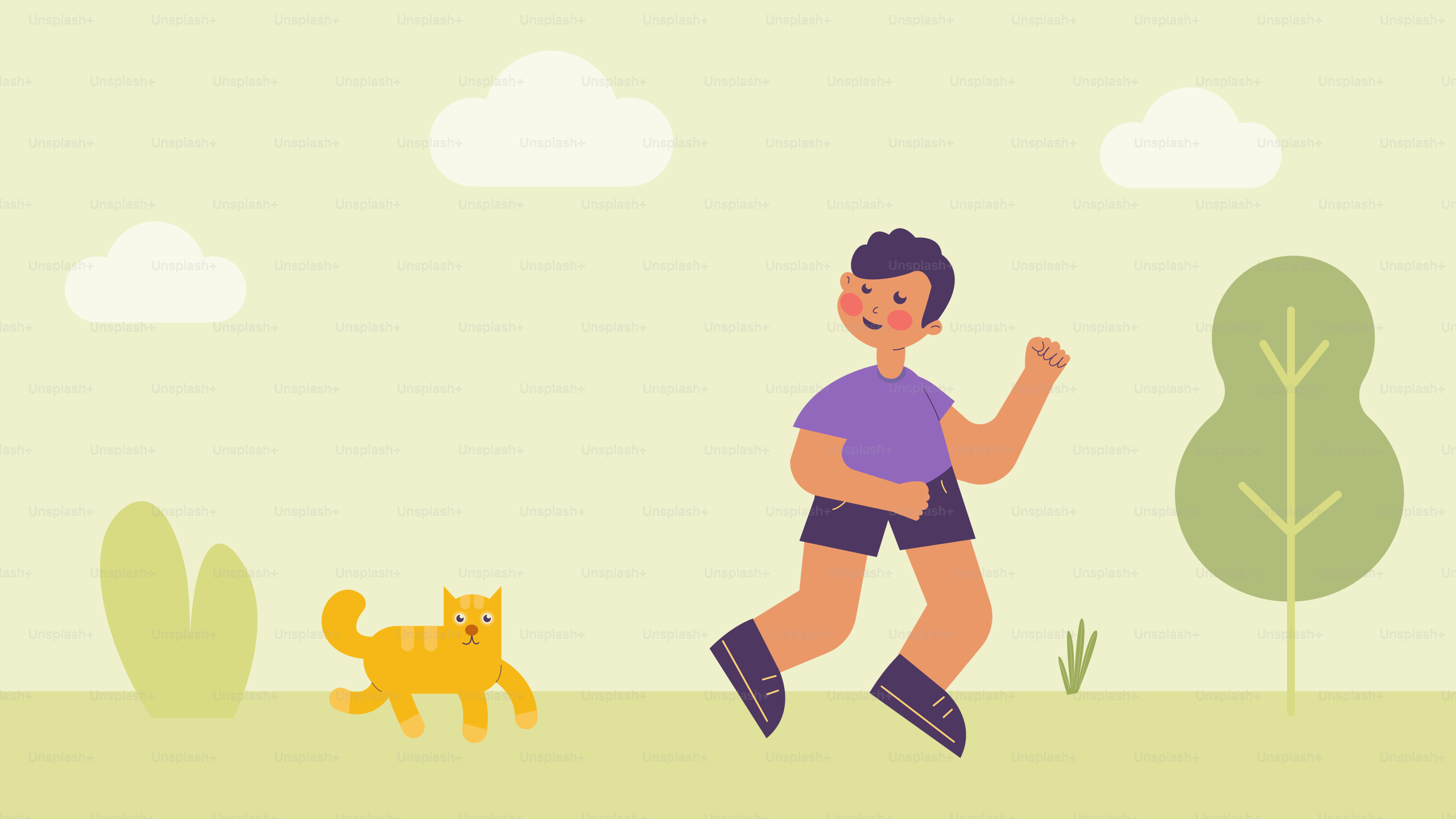 Un hombre corriendo con un gato en el parque