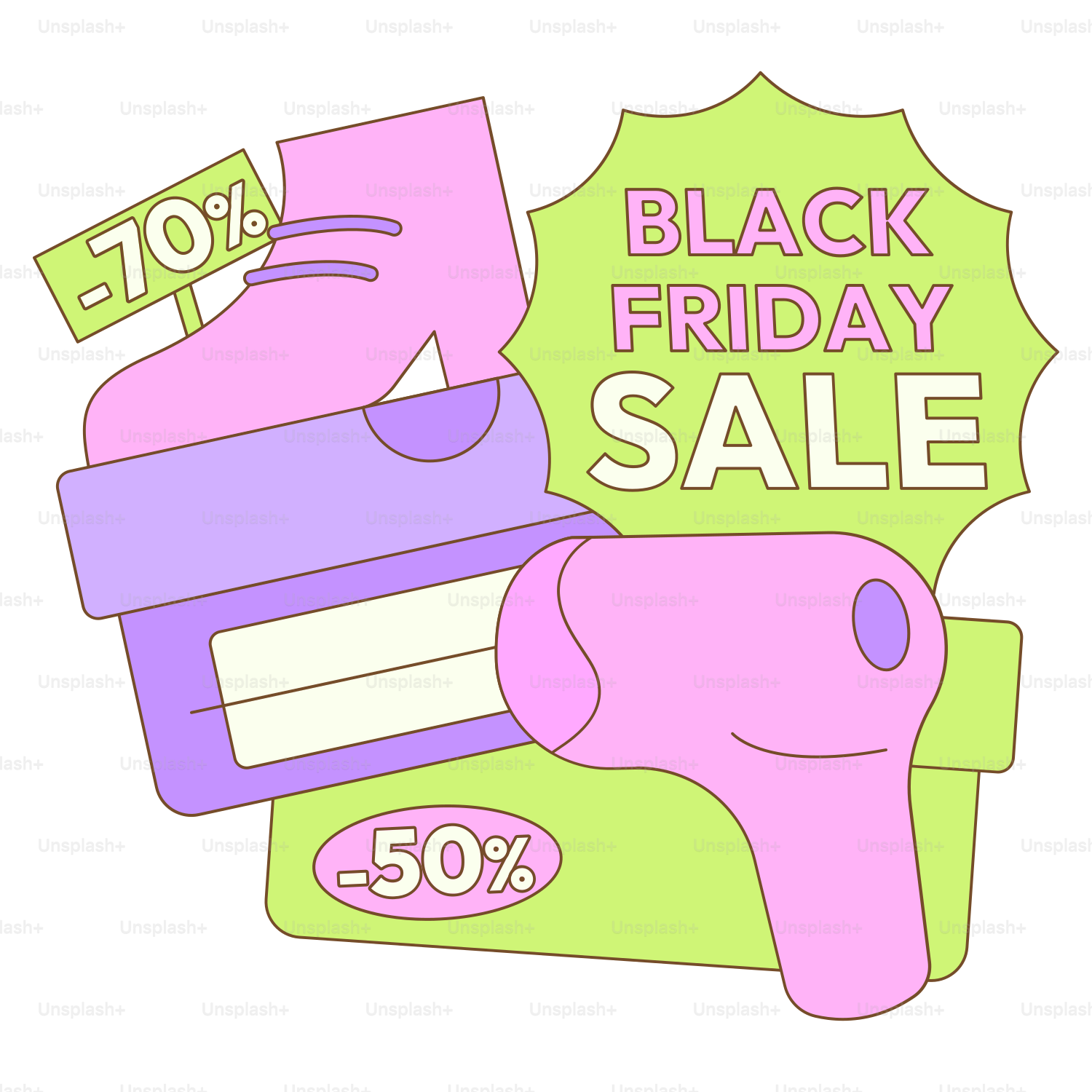 A black friday sale with a pink gun