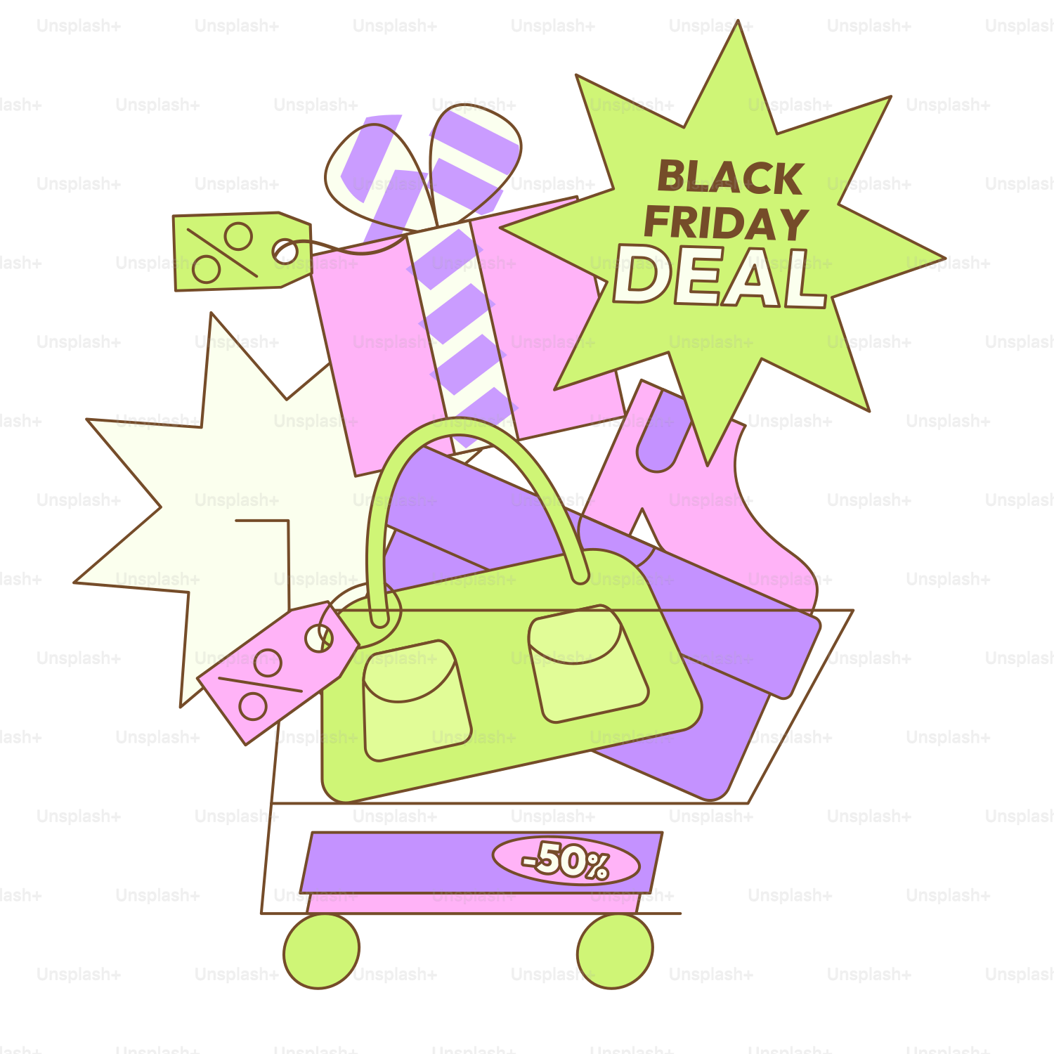 Un panier rempli de nombreux articles différents