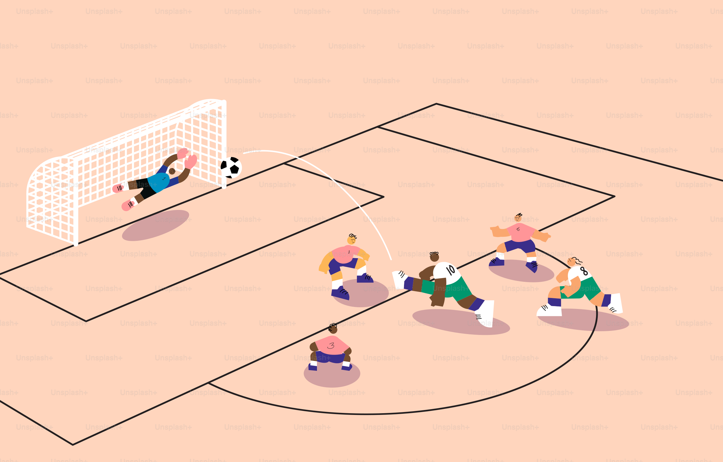 Un grupo de personas jugando un partido de fútbol