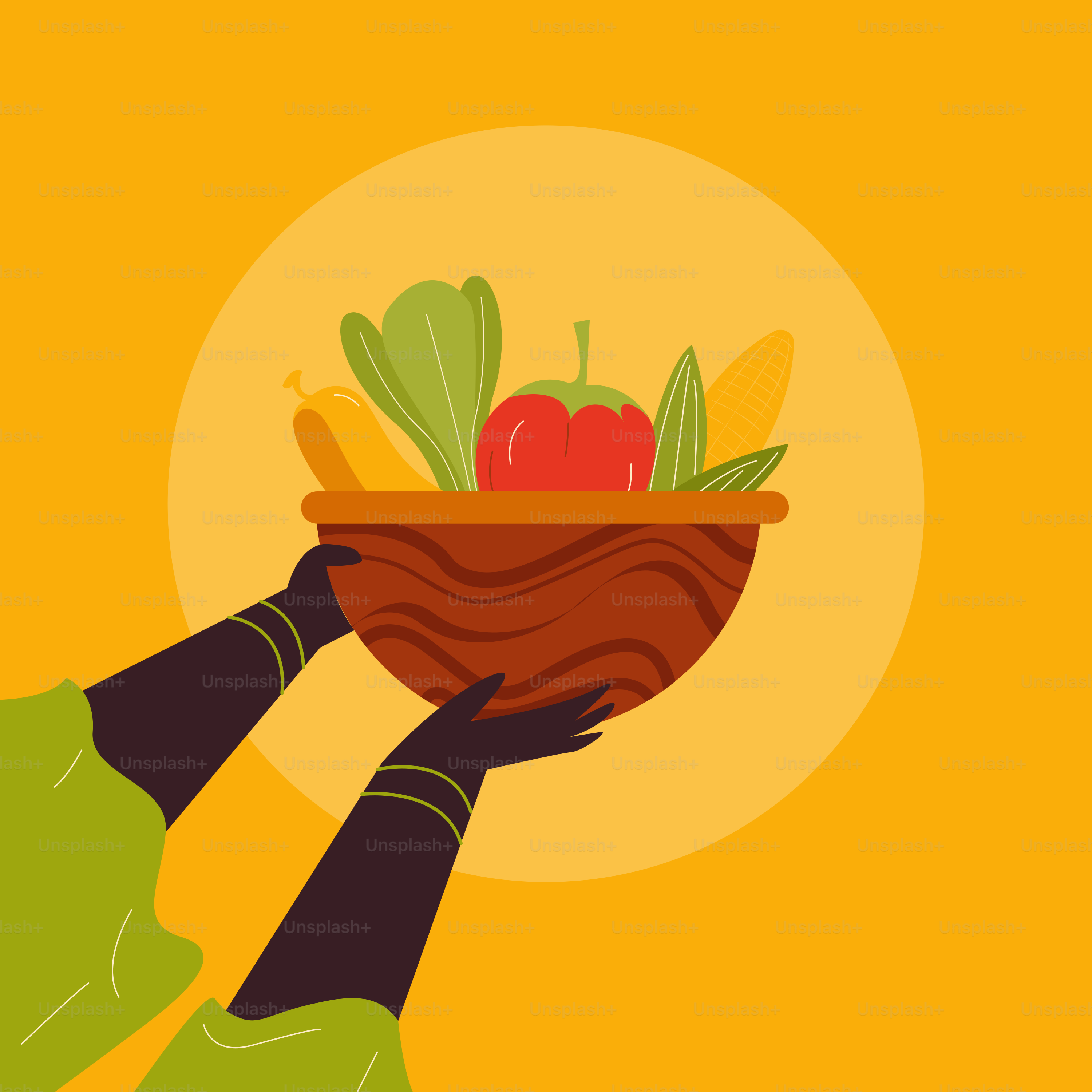 Una donna tiene in mano una ciotola di verdure