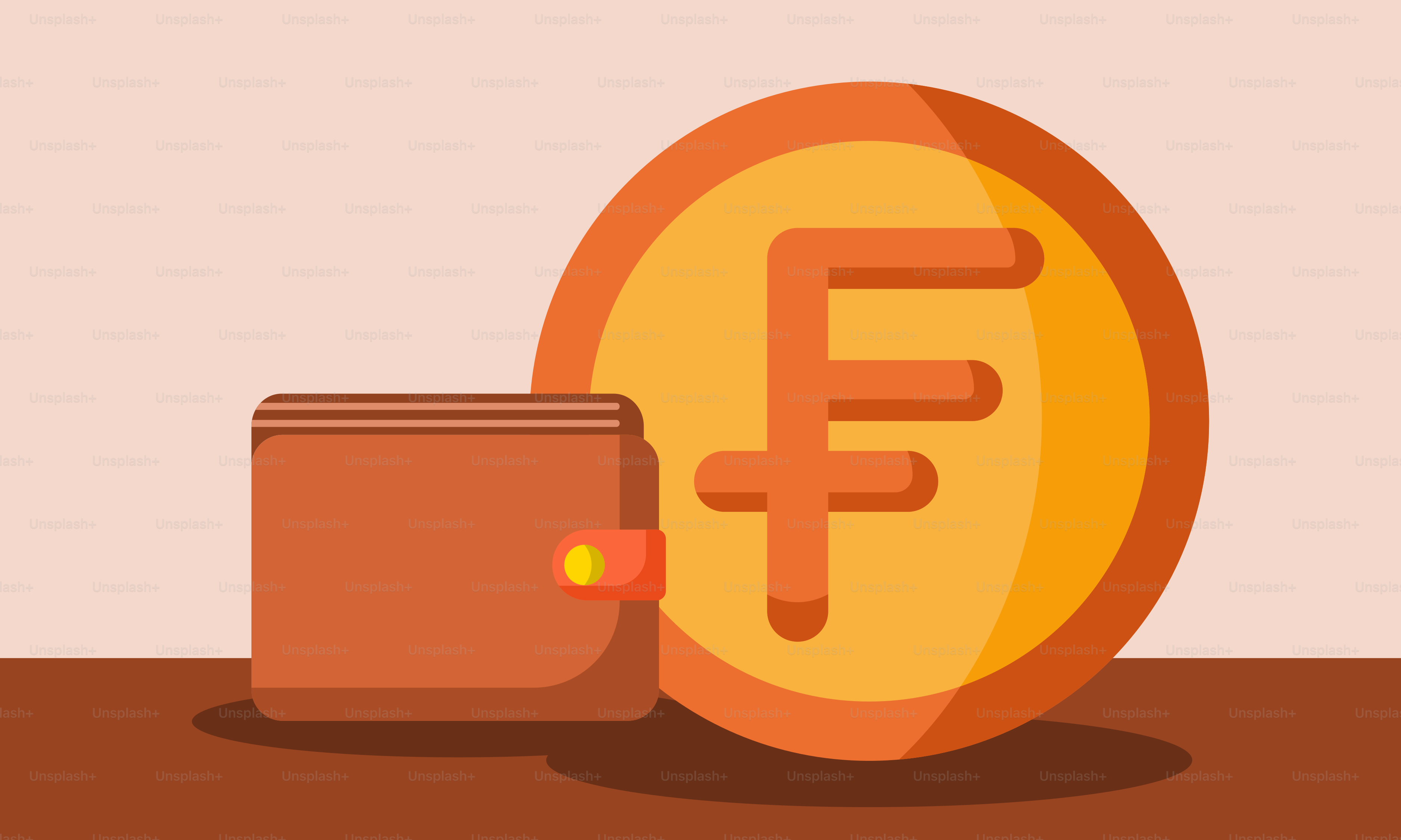 A picture of a coin and a wallet