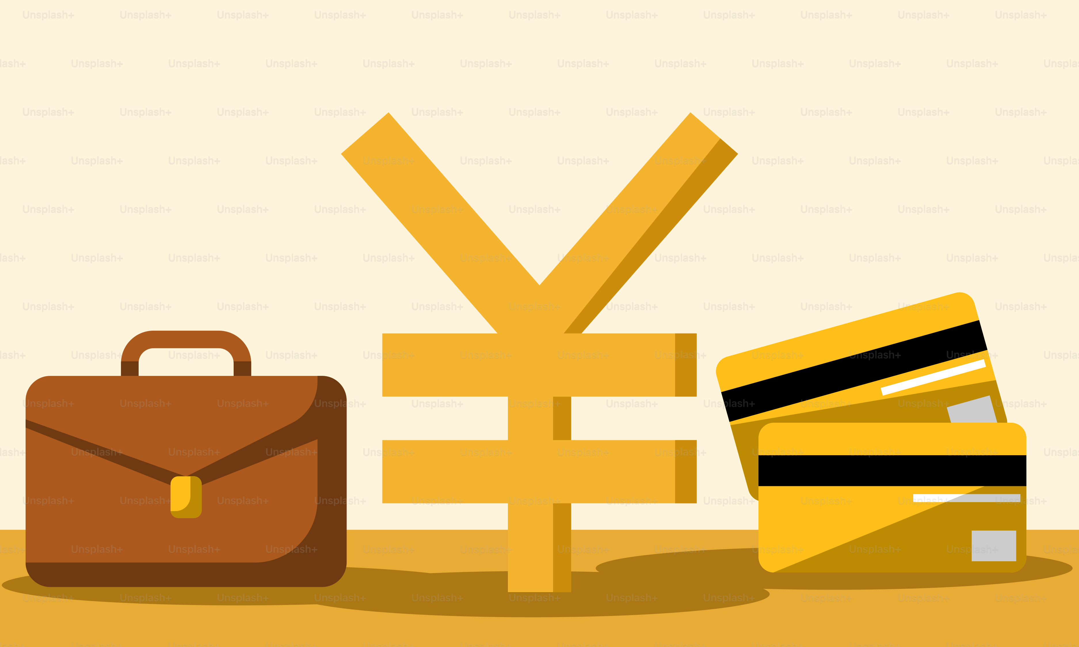 A briefcase and a stack of credit cards