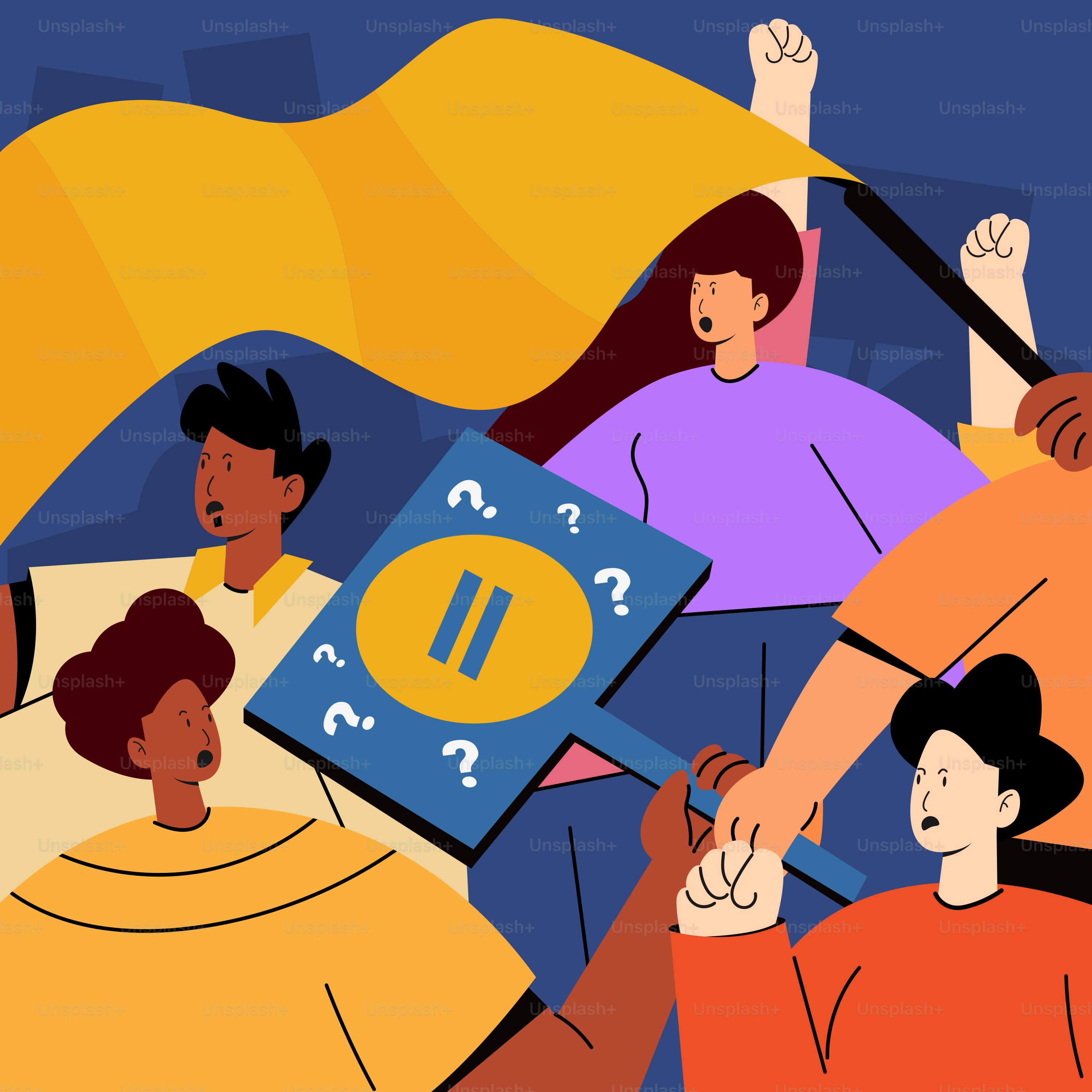 A group of people standing around each other