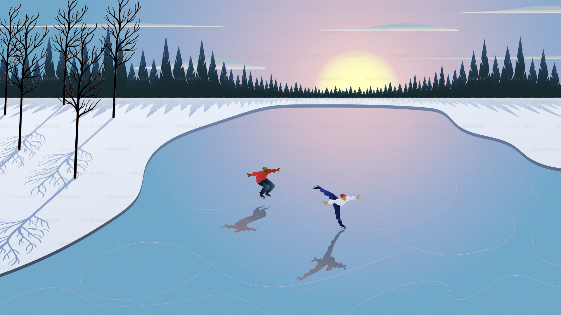 A couple of people that are standing in the snow