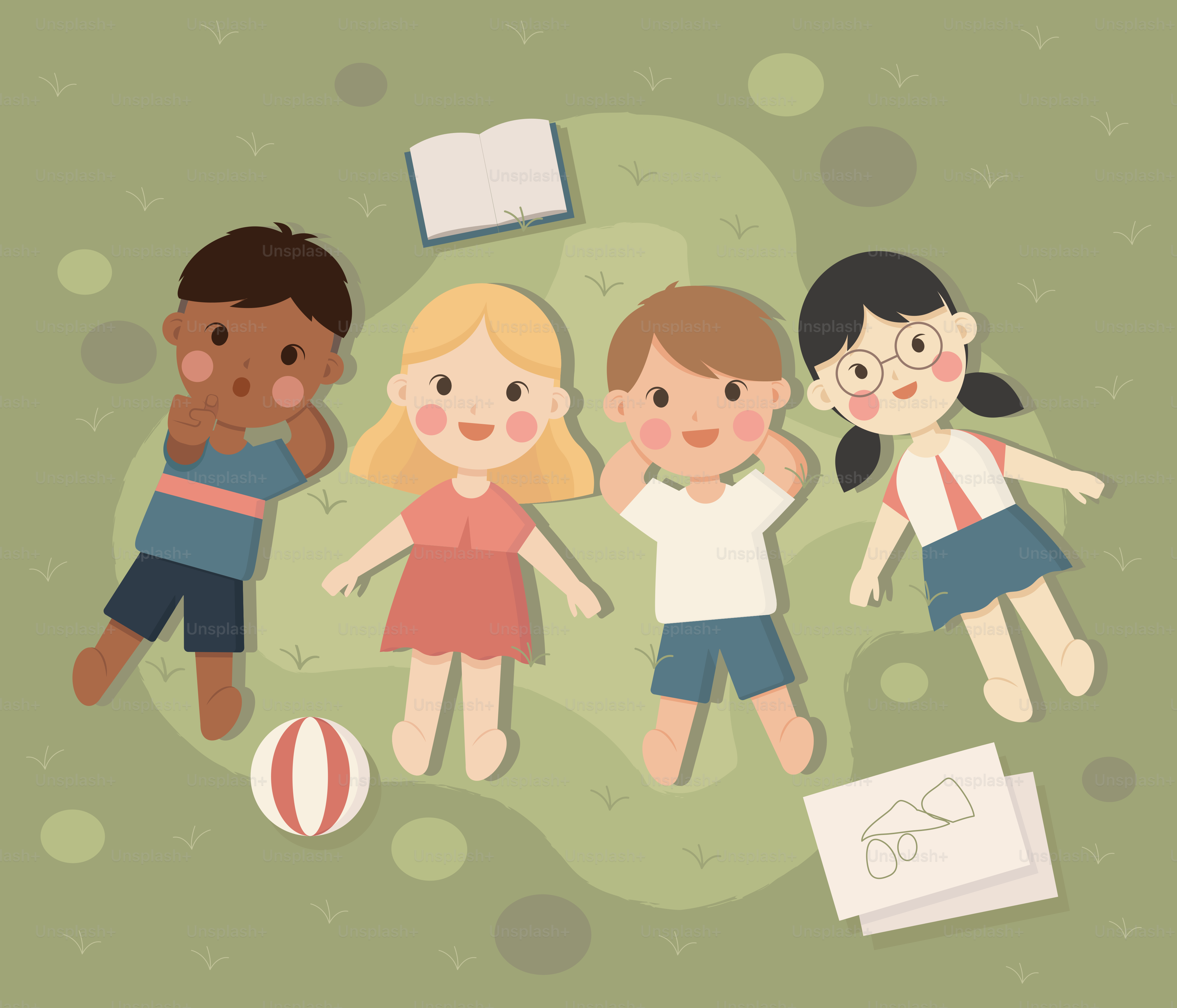 A group of children standing next to each other