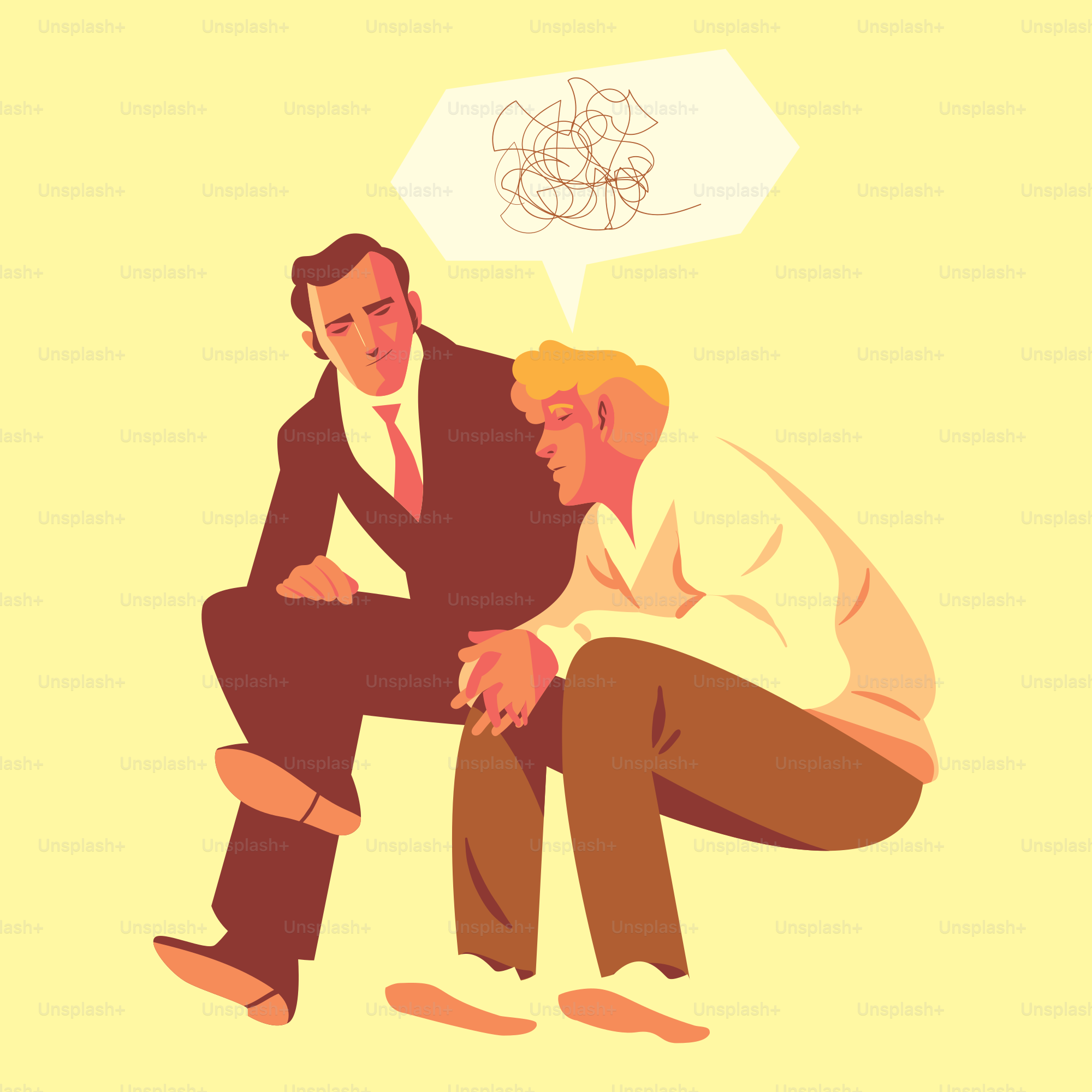 A couple of men sitting next to each other