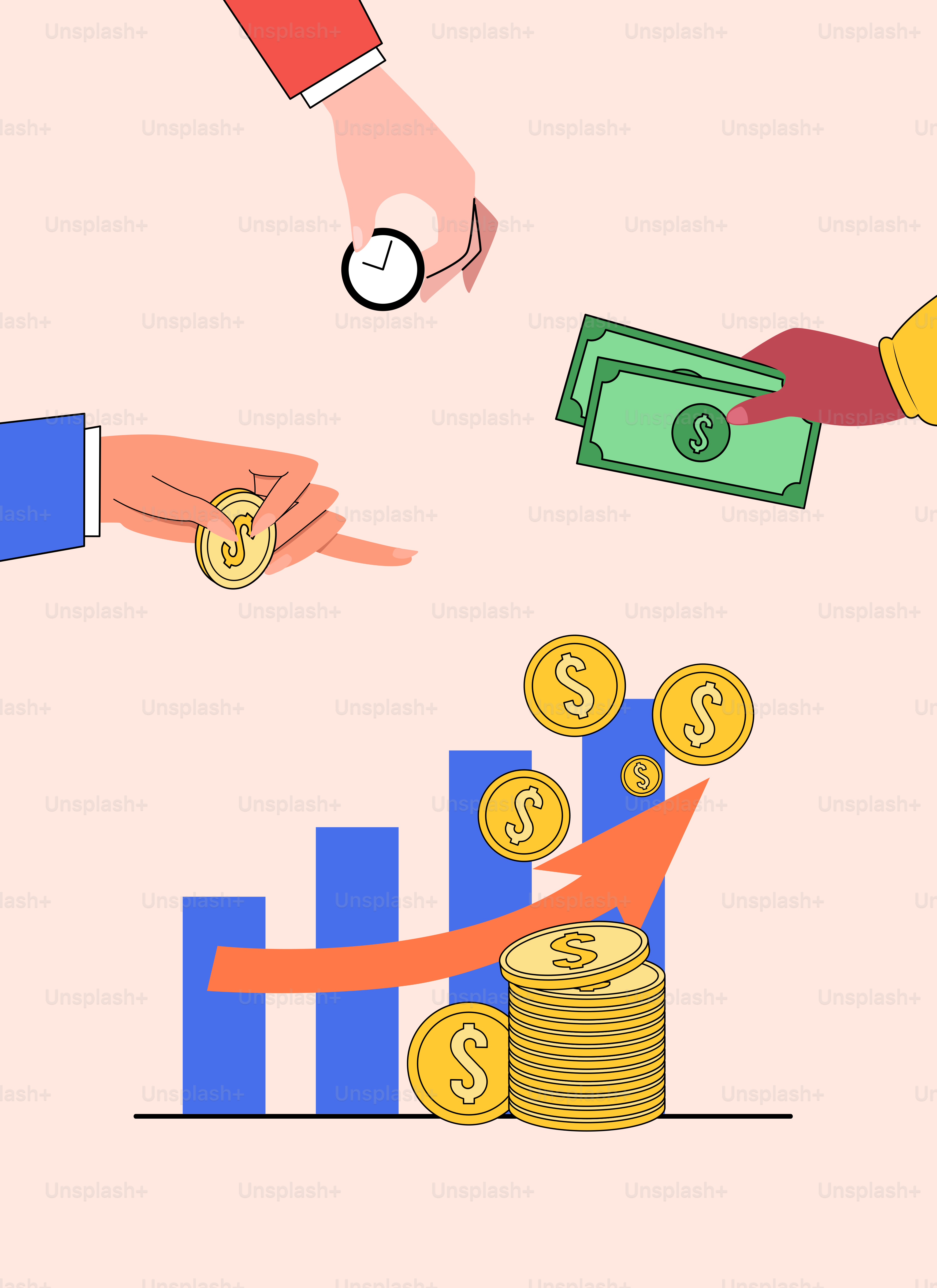 Una persona che consegna soldi a un'altra persona