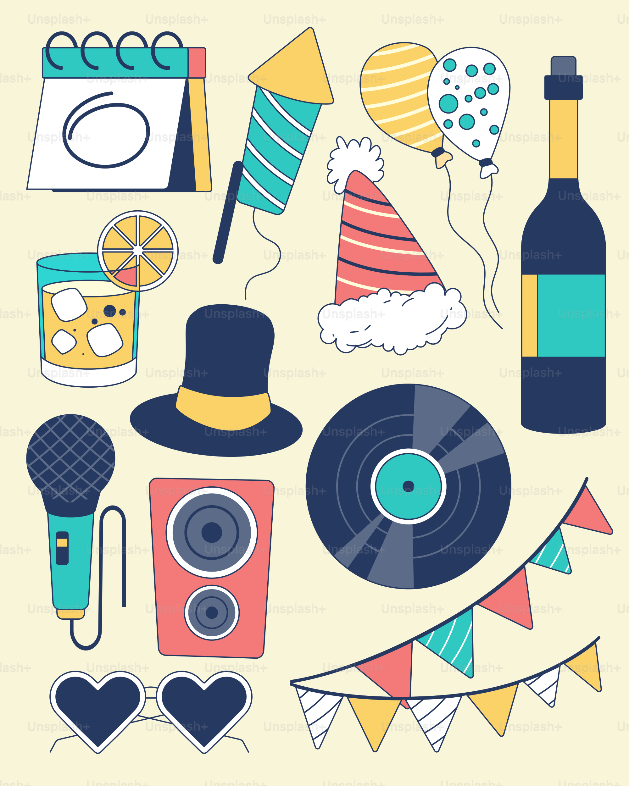 A poster with a lot of different things on it