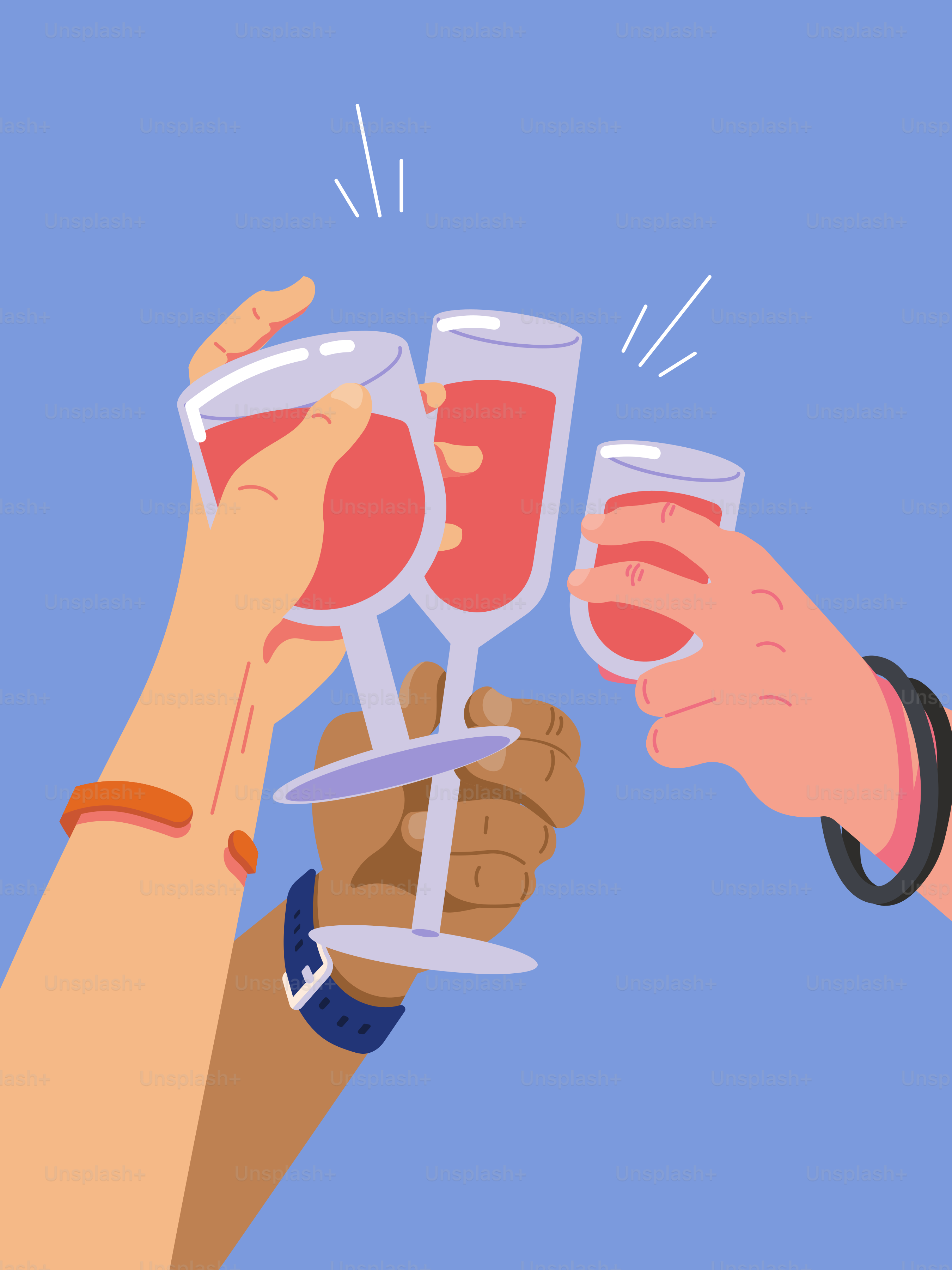 A group of people holding up wine glasses