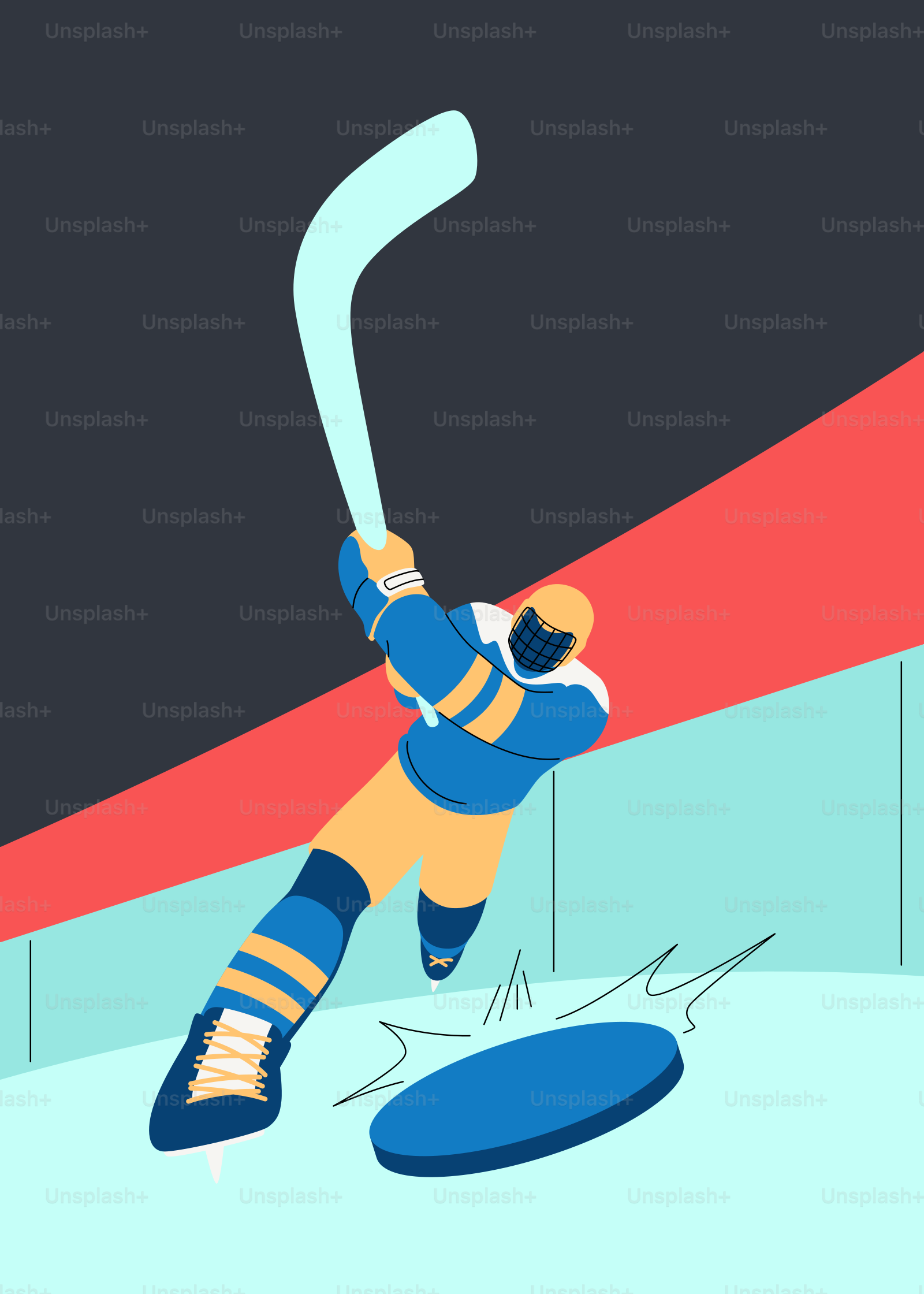 Un dibujo animado de un hombre sosteniendo un palo de hockey