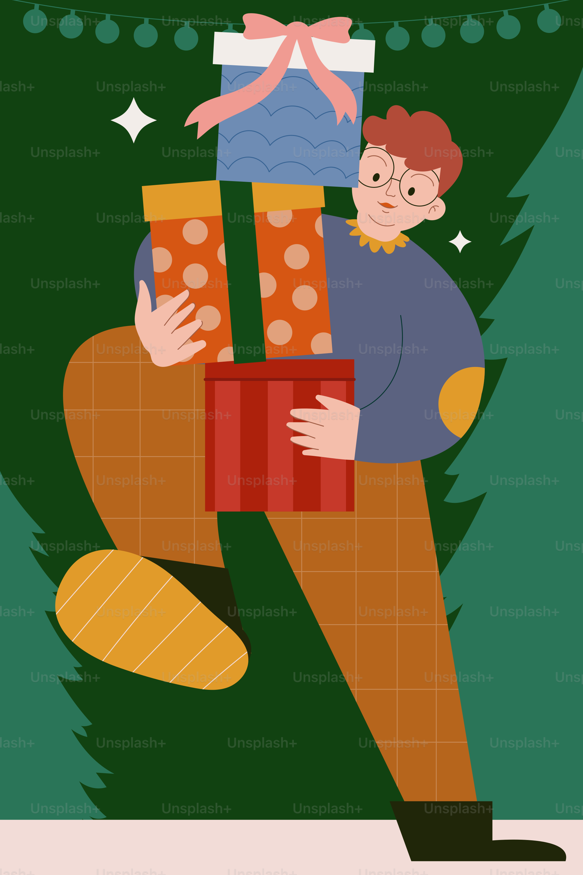 A man sitting on a chair holding a christmas present