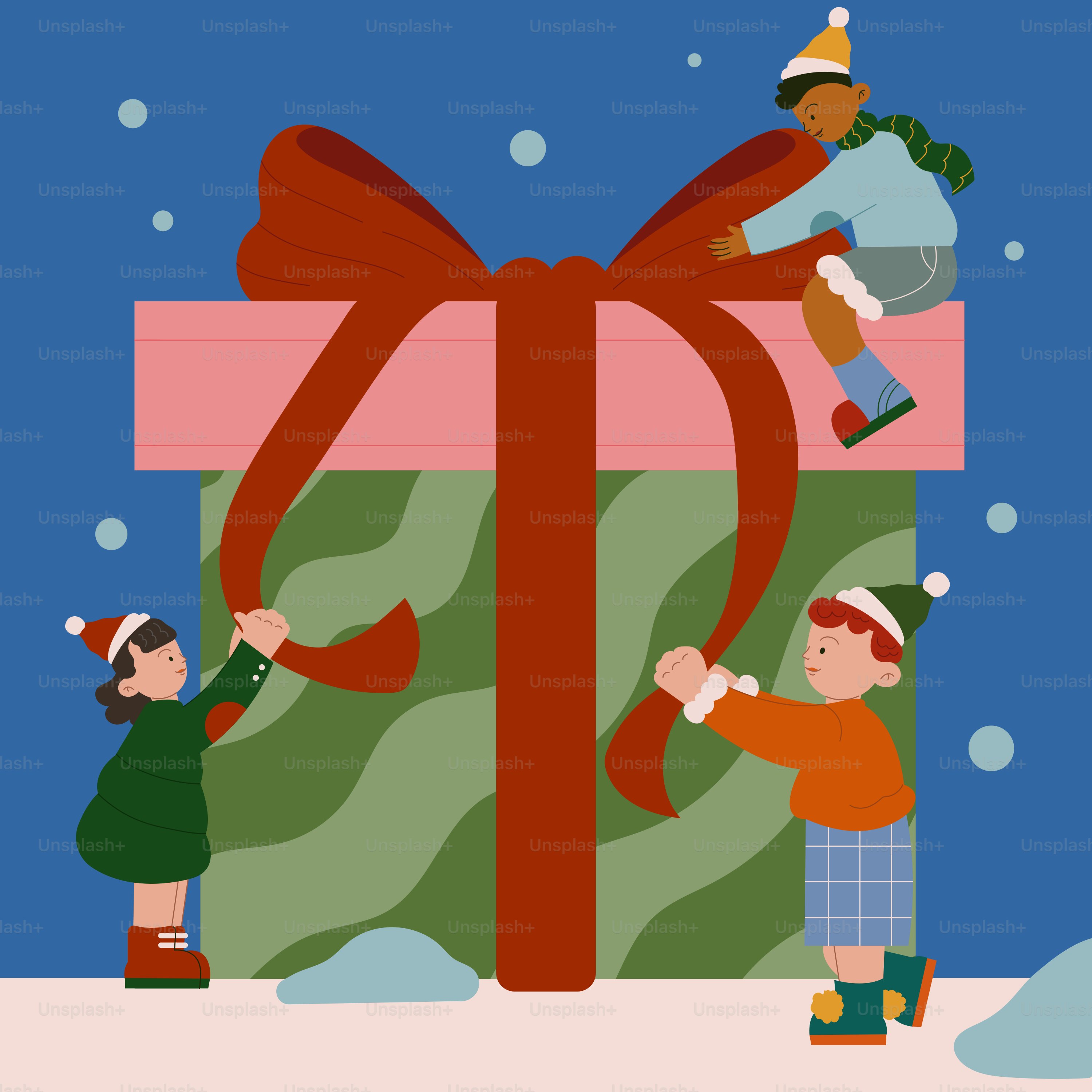 A group of people opening a christmas present