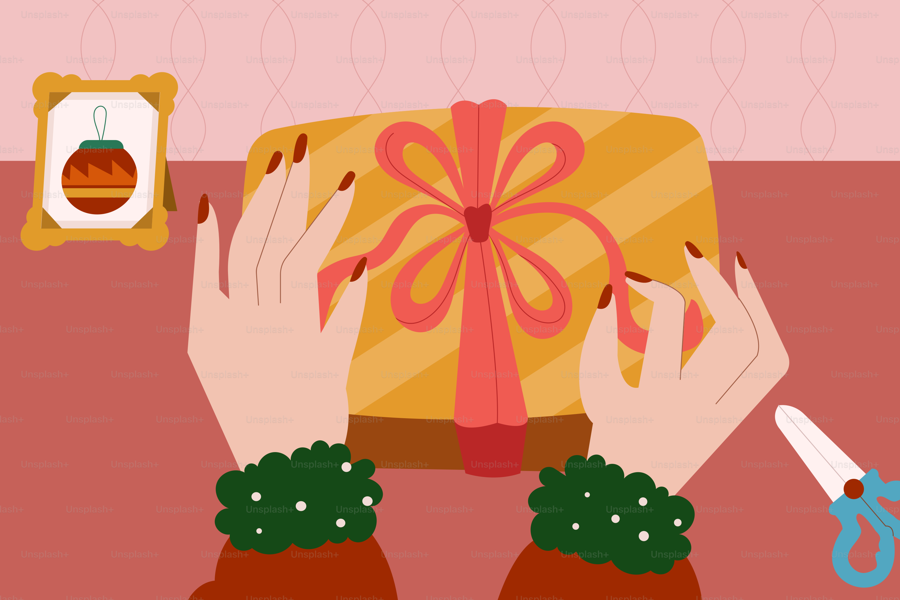 A person holding a gift box with a ribbon on it