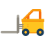 A forklift with a fork attached to it