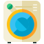 A flat icon of a washing machine