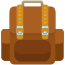 A brown backpack with two straps on it