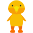 A yellow bird is standing in front of a white background