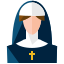 A nun with a cross on her head