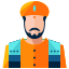 A man with a beard wearing an orange hat