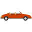 An orange convertible car with the top down vector Open roof car