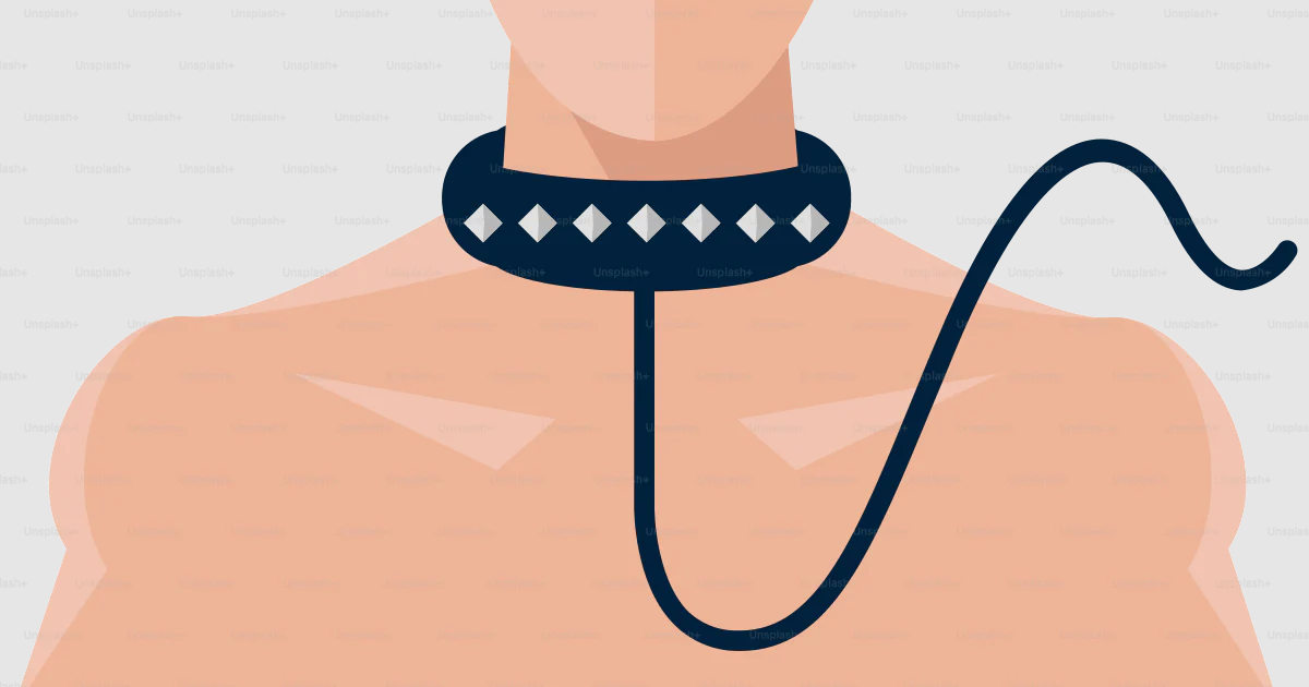 Um homem com uma coleira em volta do pescoço vetor – Imagem sobre BDSM ...