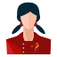 A picture of a woman with a ponytail