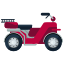 A red motorcycle is shown with a white background