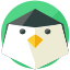 A white bird with a green circle around it