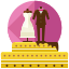 A man and a woman standing on top of a cake