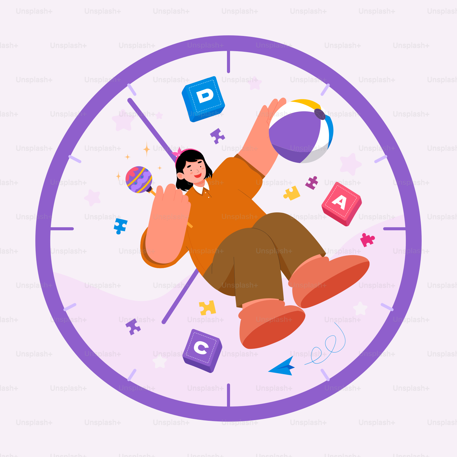 A man is flying through the air on a clock