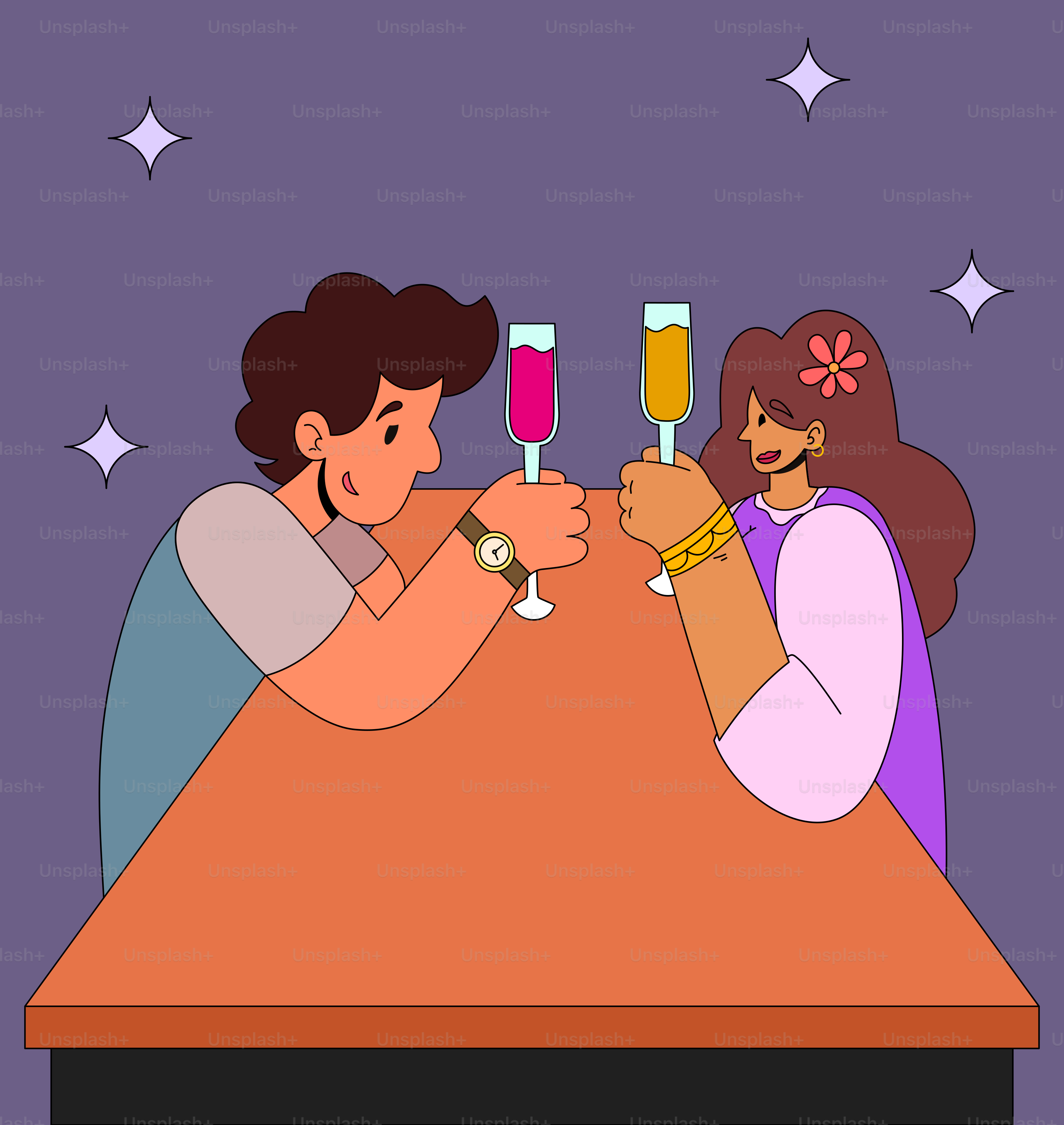 A man and a woman toasting with glasses of wine