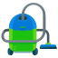 A green and blue vacuum is on a white background