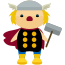 A cartoon character with a hammer in his hand