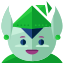 A person with a green hat on their head