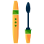 An orange and green toothbrush and a black toothbrush