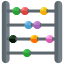 A picture of an abacusk with different colored balls