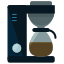 A coffee maker with a coffee pot on top of it