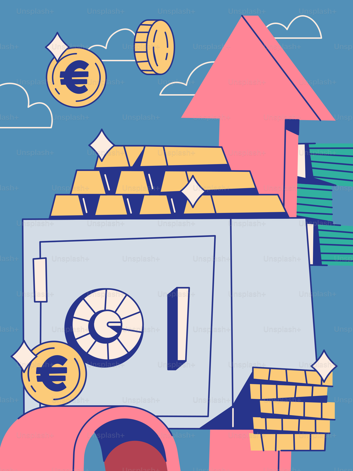 A drawing of a house with money coming out of it