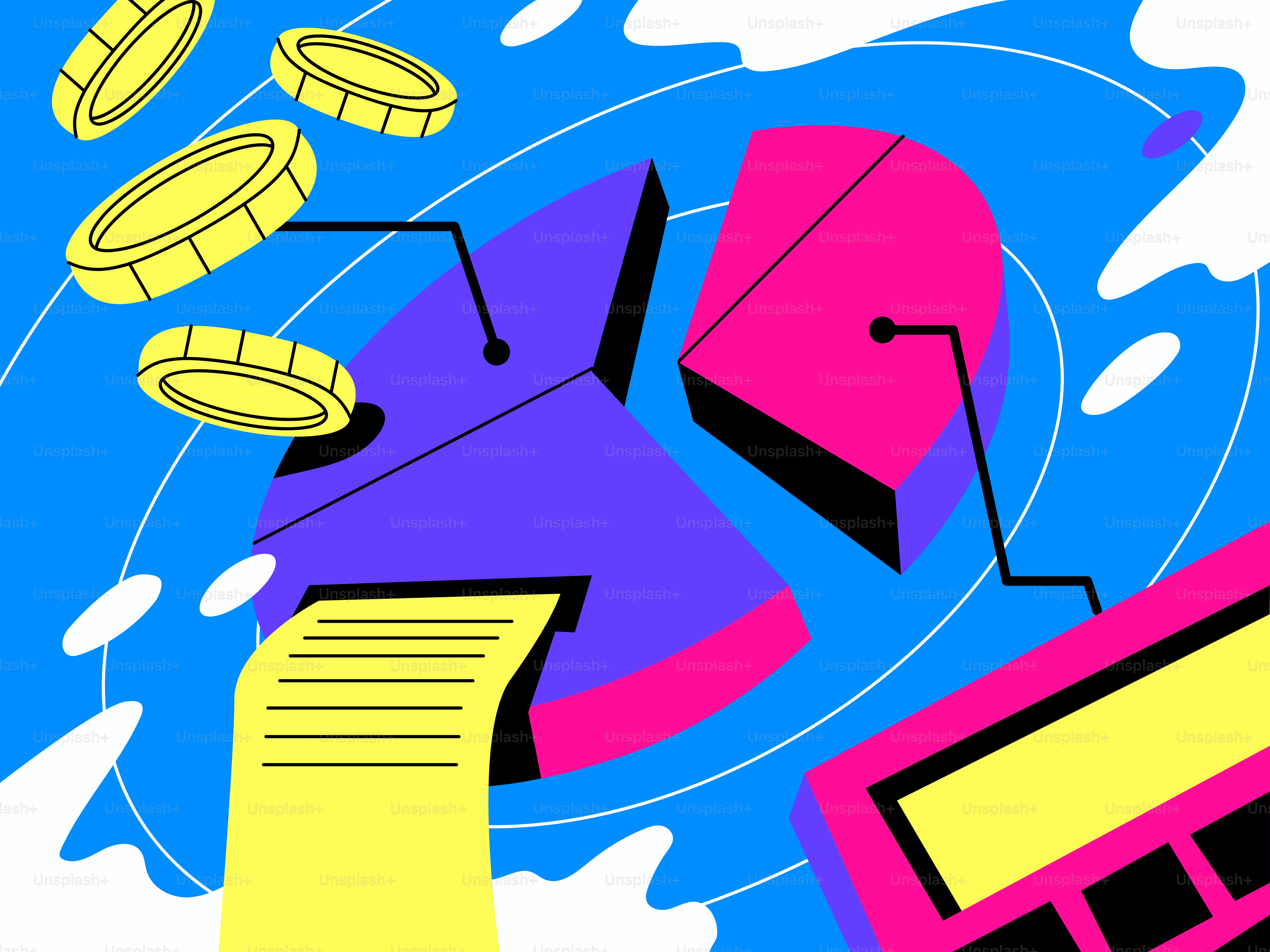 A drawing of a hand holding a piece of paper with money coming out of it
