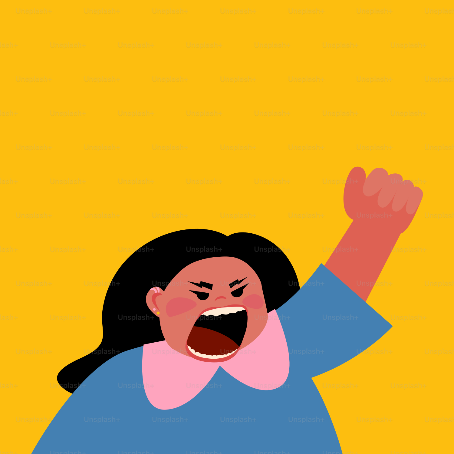 Eine Frau mit erhobenen Armen