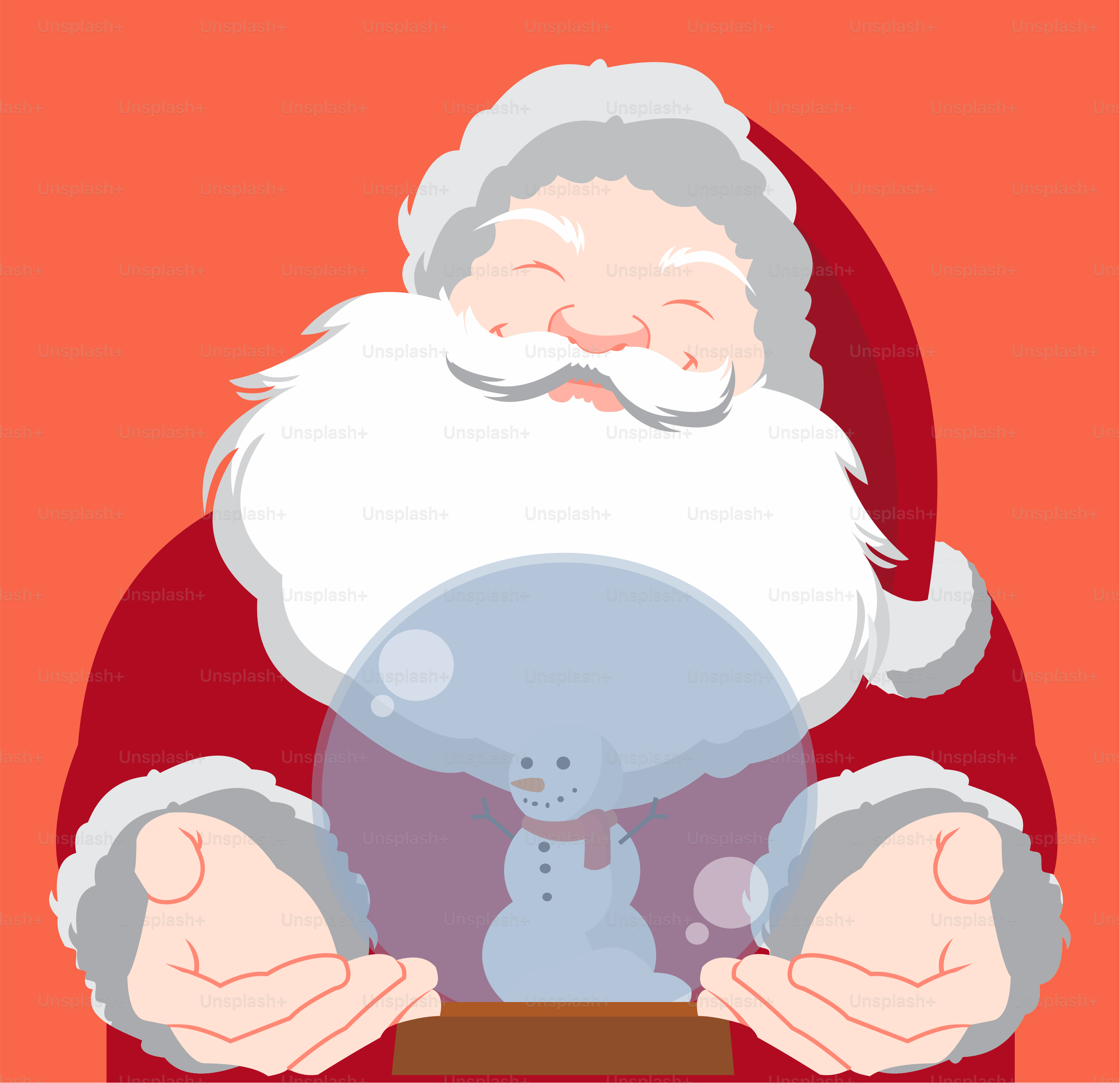 A santa clause sitting in a red chair