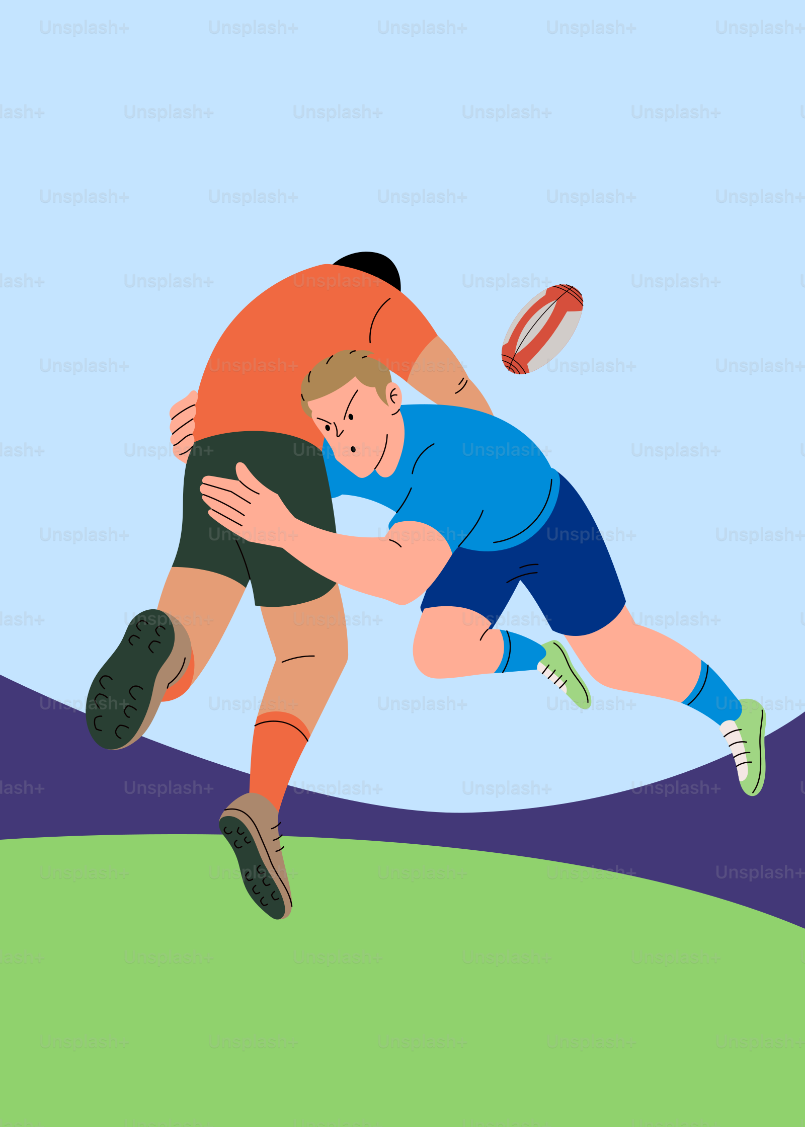 A couple of men playing a game of soccer