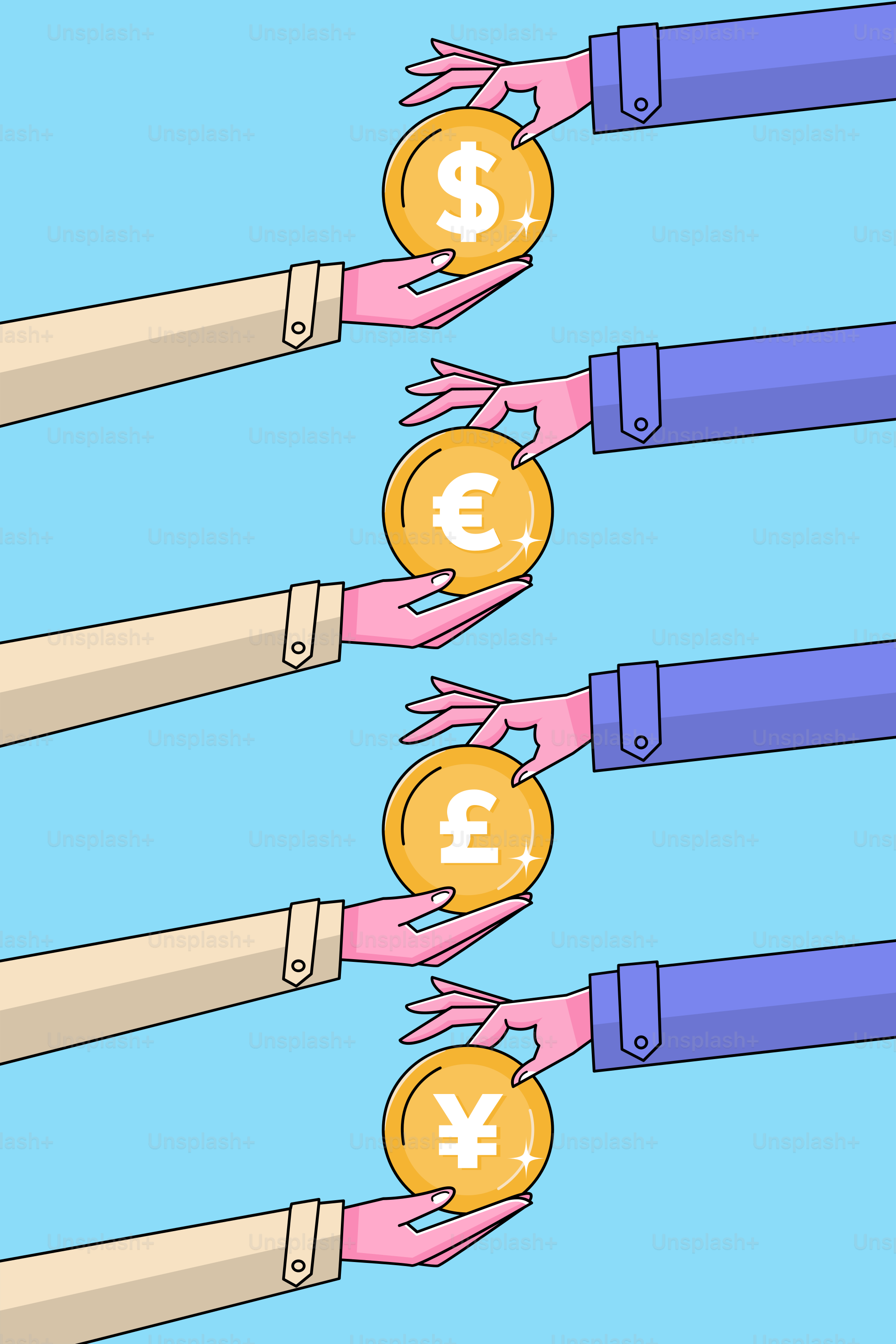 A bunch of scissors with a bitcoin in each of them