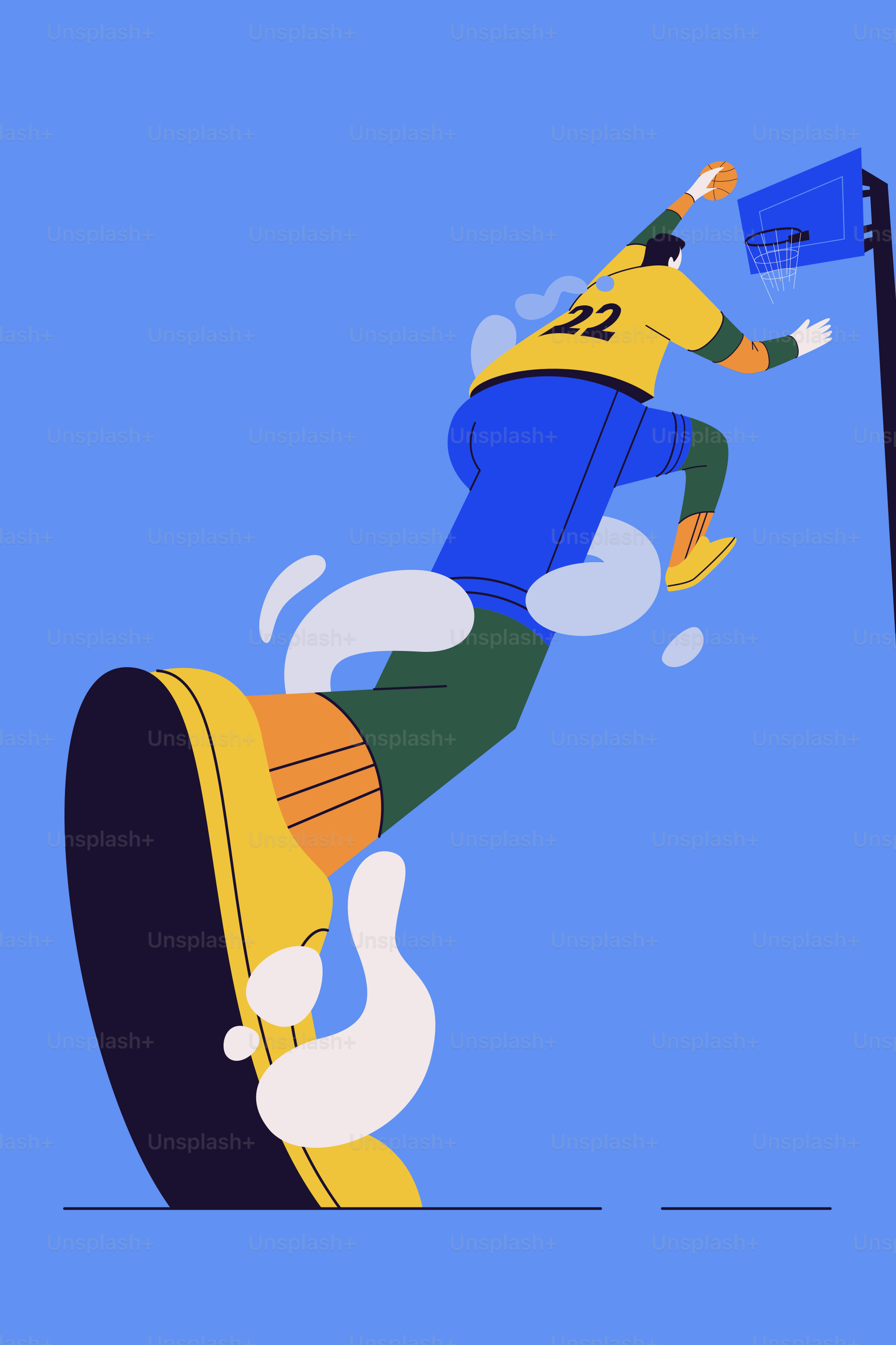 サッカー選手がボールを蹴るカートゥーン