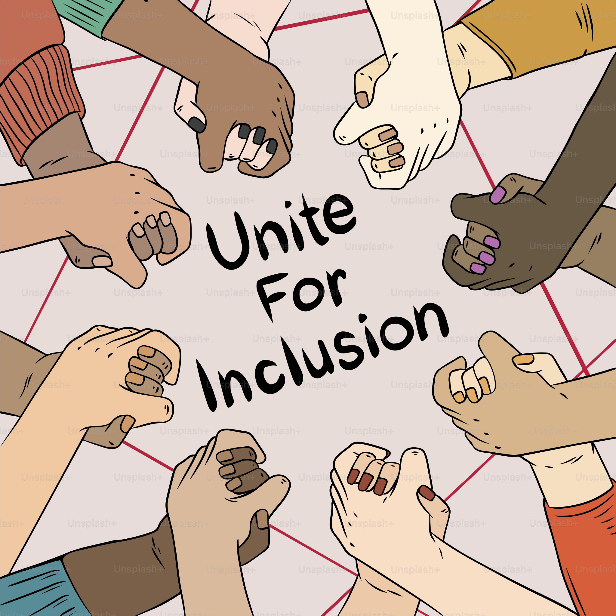 手を合わせて円になって立つ人々の集団