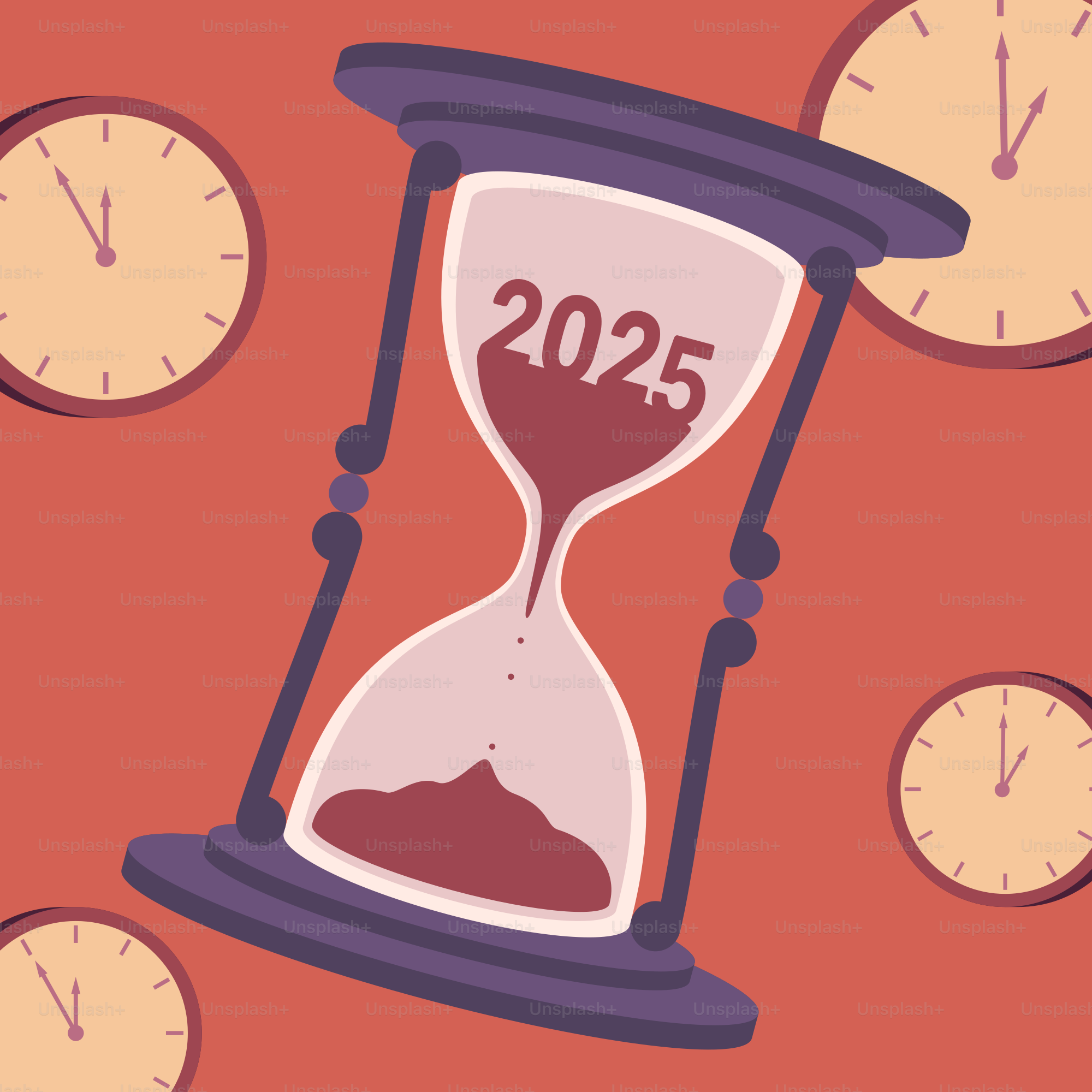 An hourglass with a red sand running through it