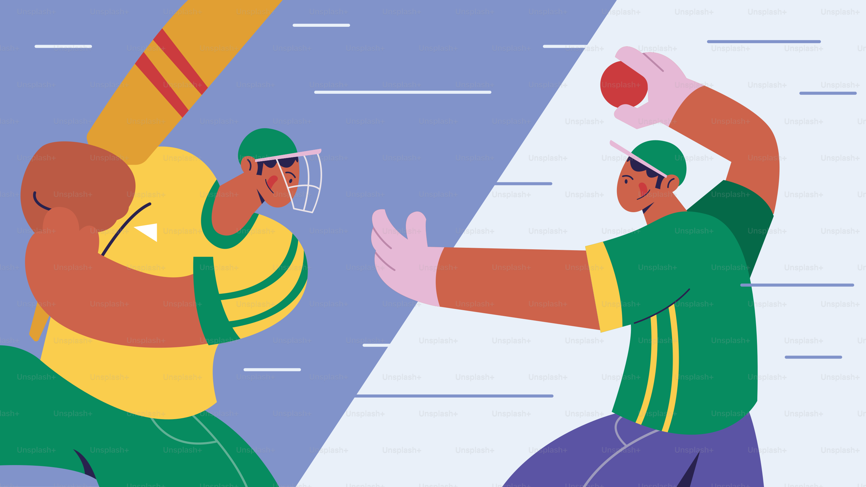 Ein paar Männer, die ein Cricketspiel spielen